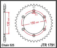 JT Bagkædehjul - JTR1791.41 DR650 96-18