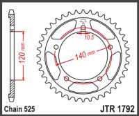 JT Bagkædehjul - JTR1792.45 GSXR600 01-