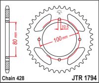JT Bagkædehjul - JTR1794.45 GZ125 MARAUD