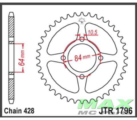 JT Bagkædehjul - JTR1796.51