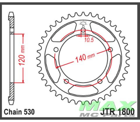 JT Bagkædehjul - JTR1800.41 SV1000 03-09
