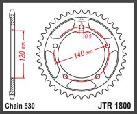 JT Bagkædehjul - JTR1802.42 GSXR1000