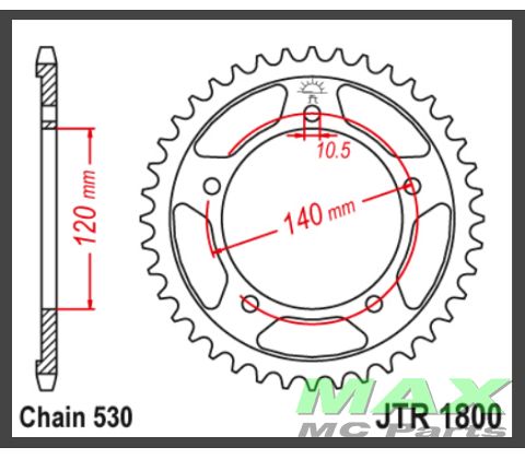 JT Bagkædehjul - JTR1800.44 TRIUMPH