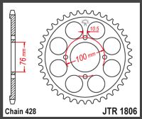 JT Bagkædehjul - JTR1806.47