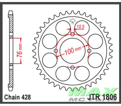 JT Bagkædehjul - JTR1806.47