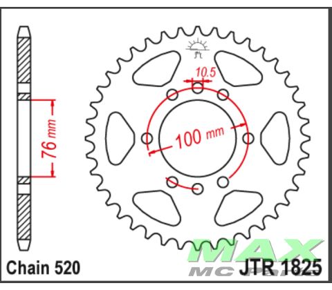 JT Bagkædehjul - JTR1825.37 GN400 TT 80-
