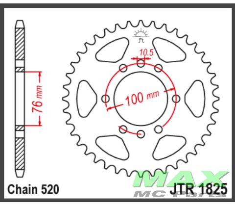 JT Bagkædehjul - JTR1825.43 VL250 INTRUD