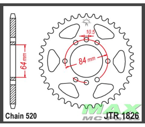 JT Bagkædehjul - JTR1826.42 STEEL
