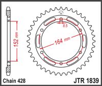JT Bagkædehjul - JTR1839.56 SR500 91-00