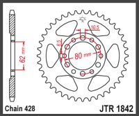 JT Bagkædehjul - JTR1842.49