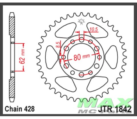 JT Bagkædehjul - JTR1842.49