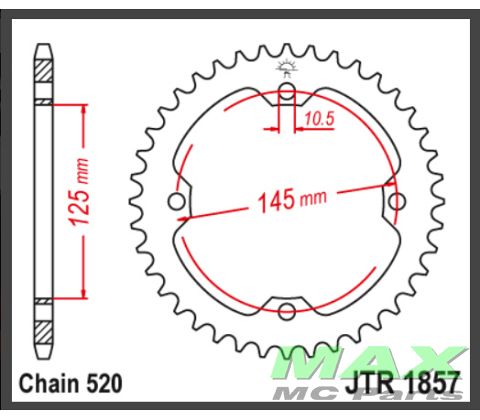 JT Bagkædehjul - JTR1857.38 YFM RAPTOR