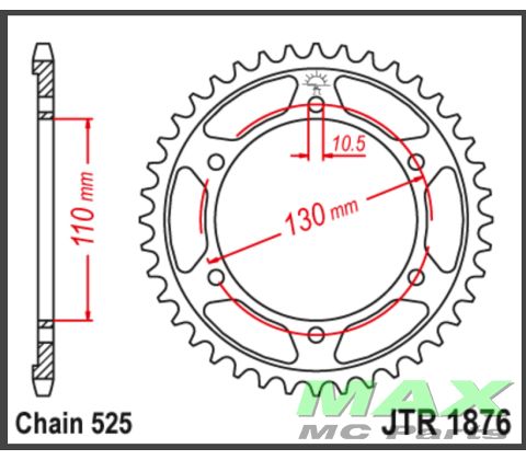 JT Bagkædehjul - JTR1876.42 MT10