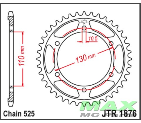 JT Bagkædehjul - JTR1876.46 XTZ690 TENER
