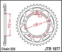 JT Bagkædehjul- JTR1877.41 YZF1000R1