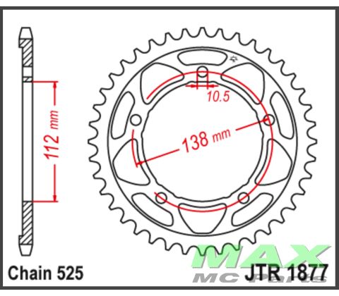 JT Bagkædehjul- JTR1877.41 YZF1000R1