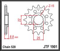 JT Fortandhjul - JTF1901.14SC - SIDE CUT