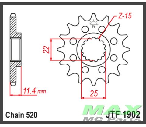 JT Fortandhjul - JTF1902.15 KTM