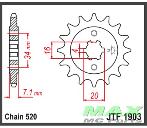 JT Fortandhjul - JTF1903.14 KTM DUKE