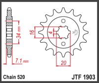 JT Fortandhjul - JTF1903.14 KTM DUKE