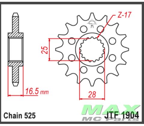 JT Fortandhjul - JTF1904.16 KTM 990 ADVE
