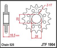 JT Fortandhjul - JTF1904.17 KTM