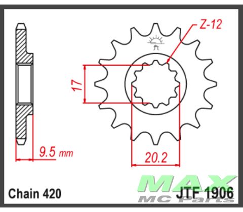 JT Fortandhjul - JTF1906.12 KTM