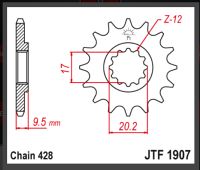 JT Fortandhjul - JTF1907.14 KTM SX85 SX1