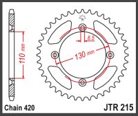 JT Bagkædehjul - JTR215.55 STEEL CRF150F
