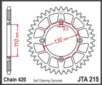 JT Bagkædehjul - JTA215.56  ALU