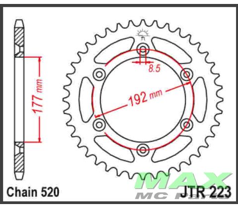 JT Bagkædehjul - JTR223.53  STEEL
