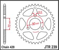 JT Bagkædehjul - JTR239.45