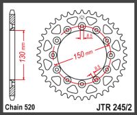 JT Bagkædehjul - Brug 251/52T/C