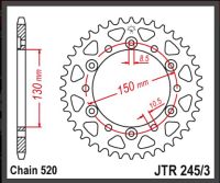 JT Bagkædehjul - JTR245/3.43 HONDA