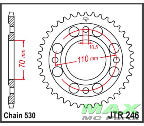 JT Bagkædehjul - JTR246.36 CB400N CM400T