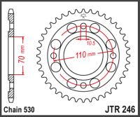 JT Bagkædehjul - JTR246.36 CB400N CM400T