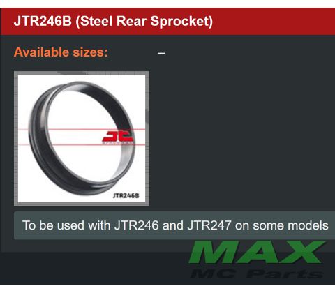 JT Bagkædehjul - JTR246B CB400N CM400T