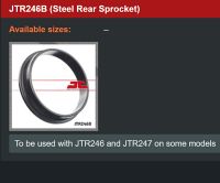 JT Bagkædehjul - JTR246B CB400N CM400T