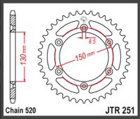 JT Bagkædehjul  - JTR251.53 STEEL