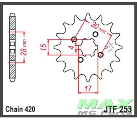 JT Fortandhjul - JTF253.14 CRF110 ATC70