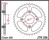 JT Bagtandhjul - JTR256.42 ST50 DAX
