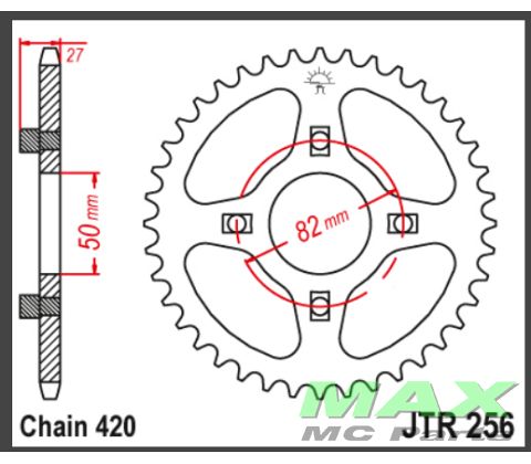 JT Bagtandhjul - JTR256.42 ST50 DAX