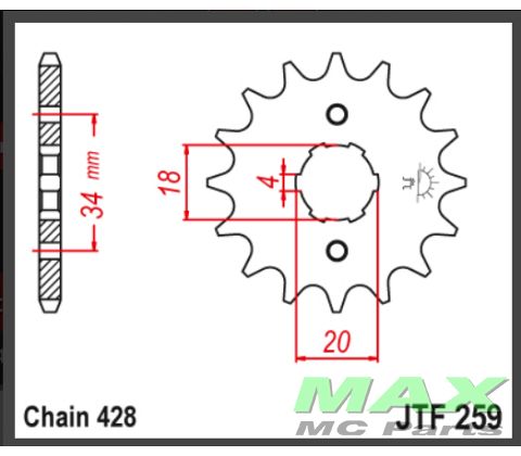 JT Fortandhjul - JTF259.16 HONDA FYM