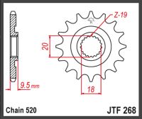 JT Forkædehjul - JTF268.13 HONDA CR125R