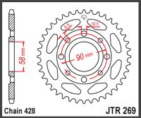 JT Bagkædehjul - JTR269.56 269/56T