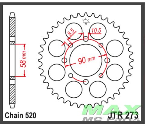 JT Bagkædehjul - JTR273.39