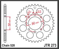 JT Bagkædehjul - JTR273.42 KTM DUKE 200