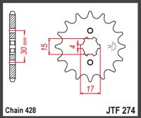 JT Fortandhjul - JTF274.14 HONDA CRF100 