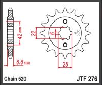 JT Fortandhjul - JTF276.16
