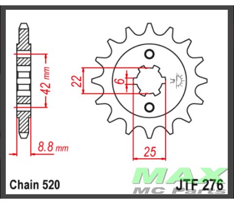 JT Fortandhjul - JTF276.16